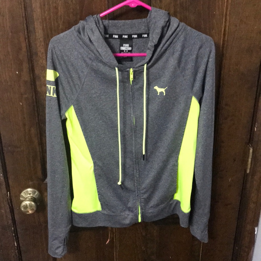Pink/Victoria Secret Gray and yellow zip up